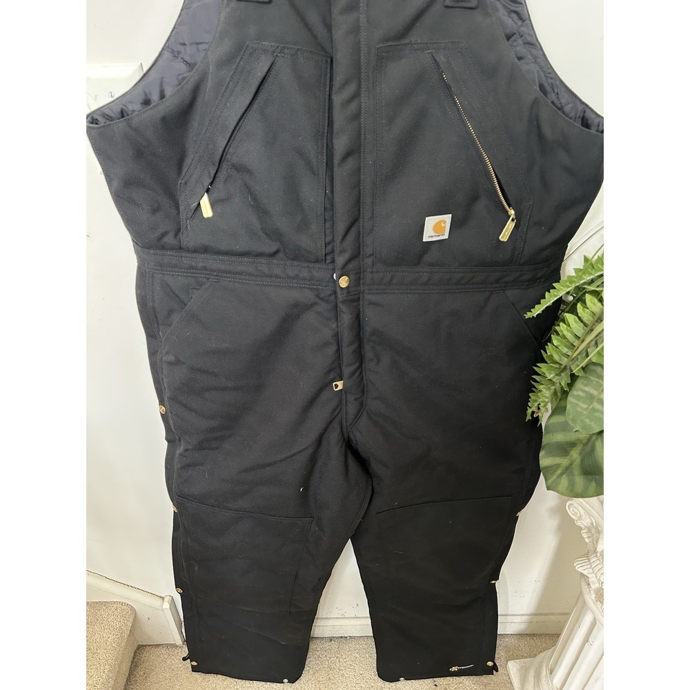 Carhartt Men's Extreme Yukon Arctic Quilt Insulated Bib Overalls R33-Black 42x30 - Picture 4 of 6